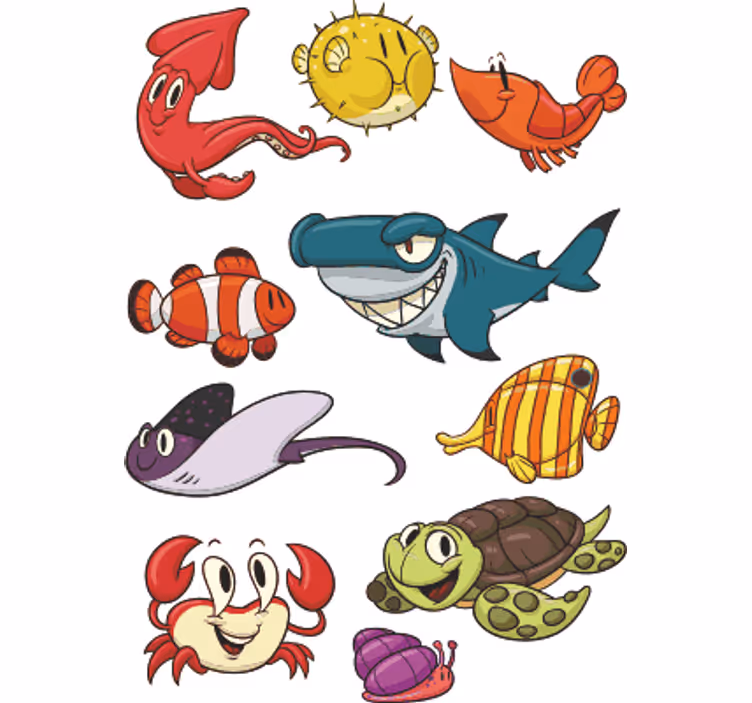 Kids roller blind colorful fish design - TenStickers