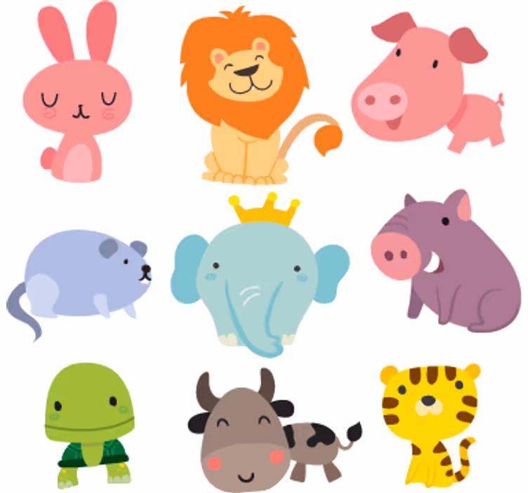 Kids roller blind with kids animal stickers - TenStickers