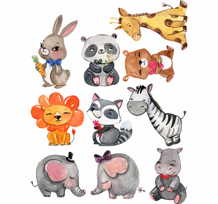 Kids roller blind jungle animal stickers - TenStickers