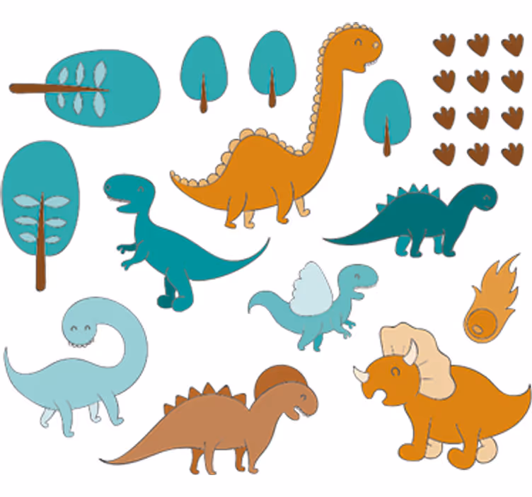 Kids roller blind jurassic landscape sticker - TenStickers