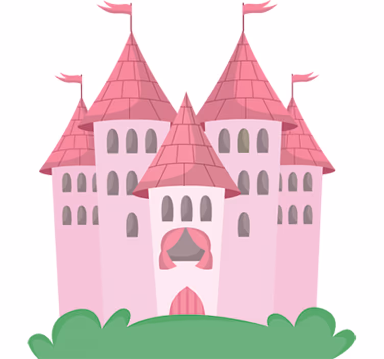Kids roller blind pink castle - TenStickers