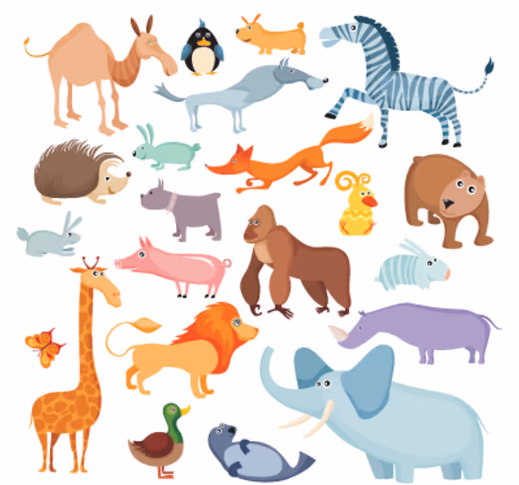 Kids roller blind wild beasts sticker - TenStickers