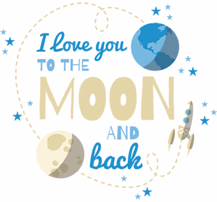 Kids roller blind love you to the moon - TenStickers