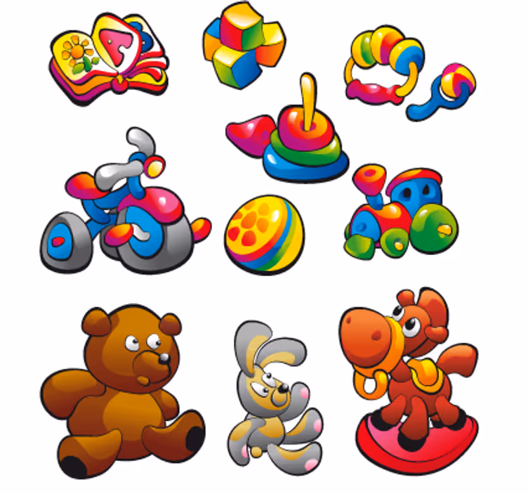 Kids roller blind toy collection stickers - TenStickers