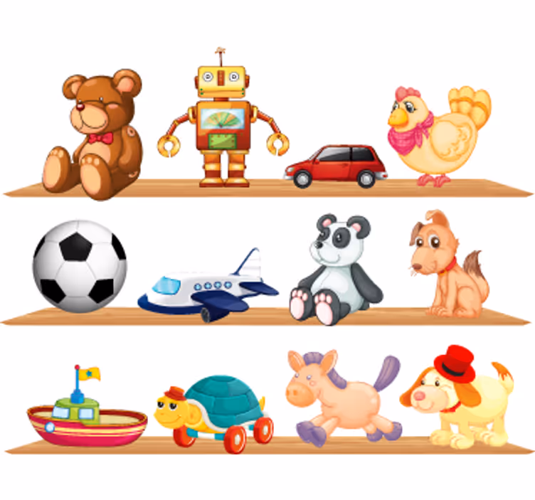 Kids roller blind with toy shelves - TenStickers