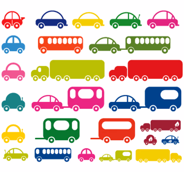 Kids roller blind vehicle sticker collection - TenStickers