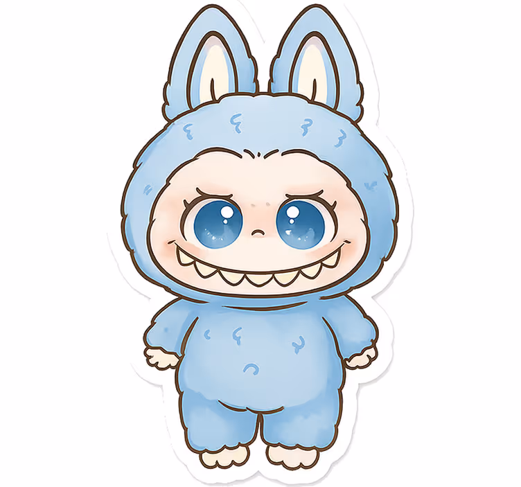 Kids roller blind blue monster toy - TenStickers