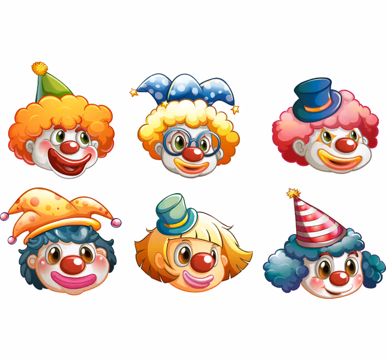 Kids roller blind colorful clown faces - TenStickers