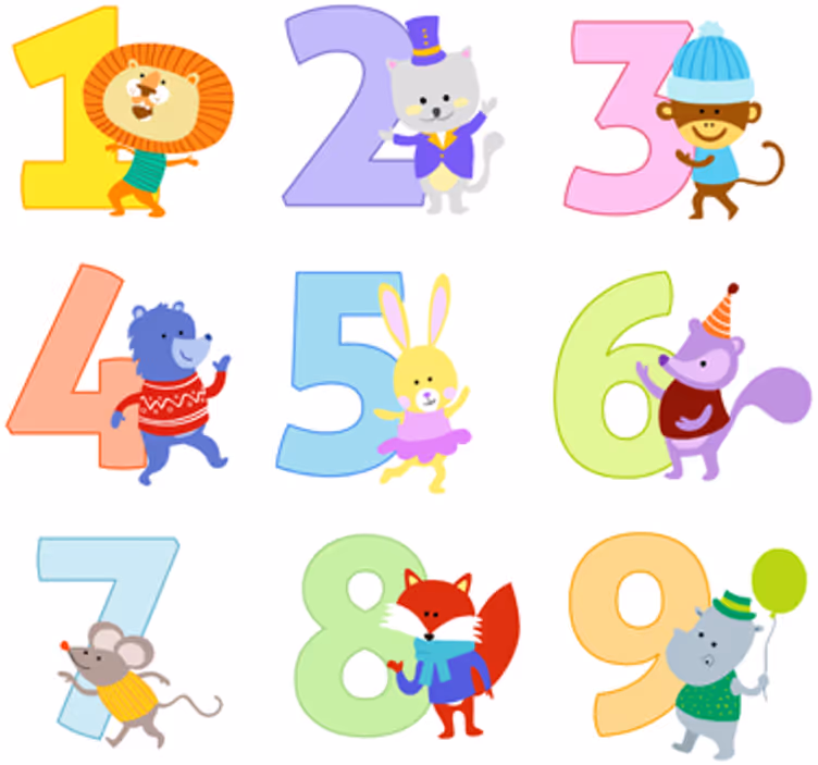Kids roller blind kids numbers sticker collection - TenStickers