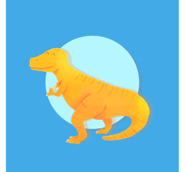 Kids roller blind nordic yellow t-rex design - TenStickers