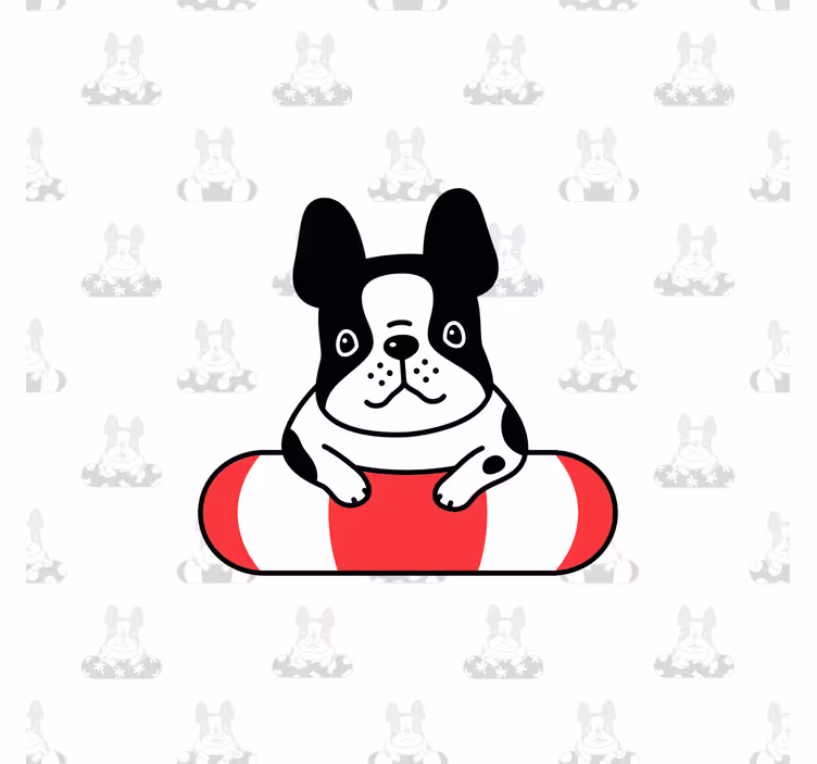 Kids roller blind with cute french bulldog pattern - TenStickers