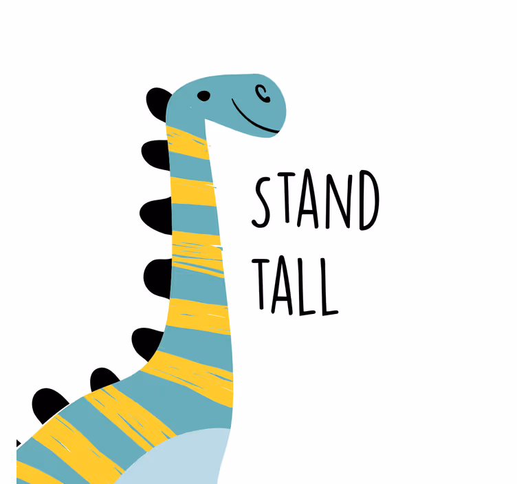 Kids roller blind nordic dinosaur stands tall - TenStickers