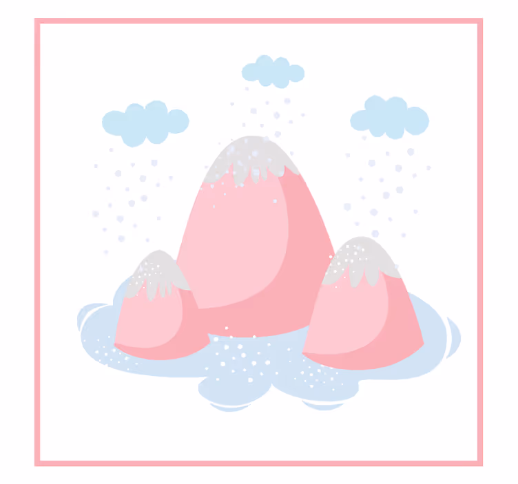 Kids roller blind pink mountains with raindrops - TenStickers