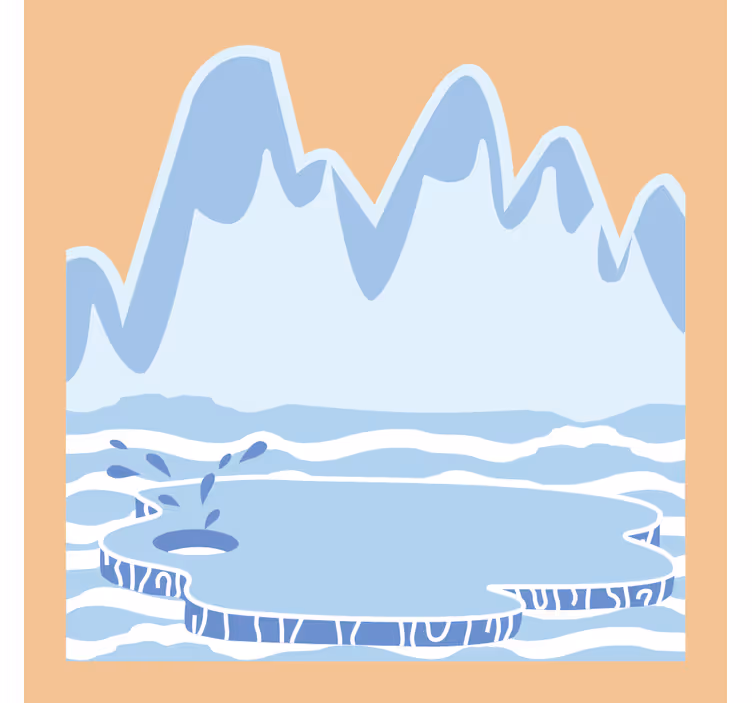 Kids roller blind blue ice mountains - TenStickers