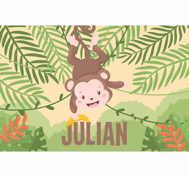 Kids roller blind cute baby monkey on branch - TenStickers