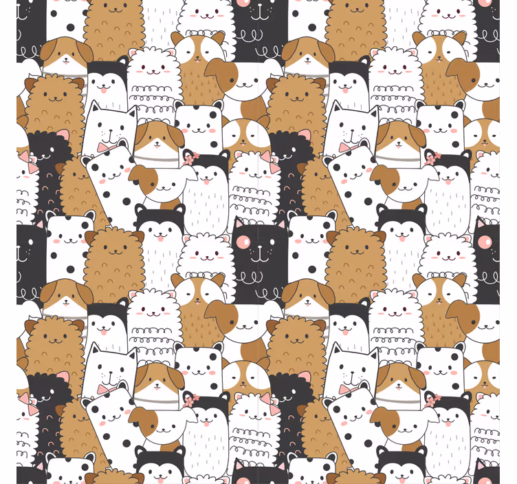 Kids roller blind featuring adorable seamless dogs - TenStickers