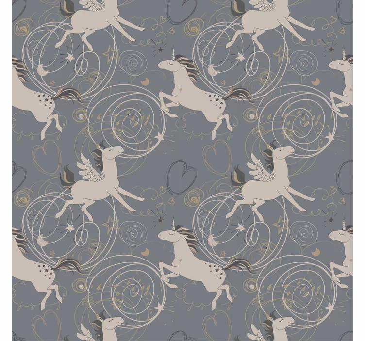 Kids roller blind with pegasus unicorns on dark background - TenStickers