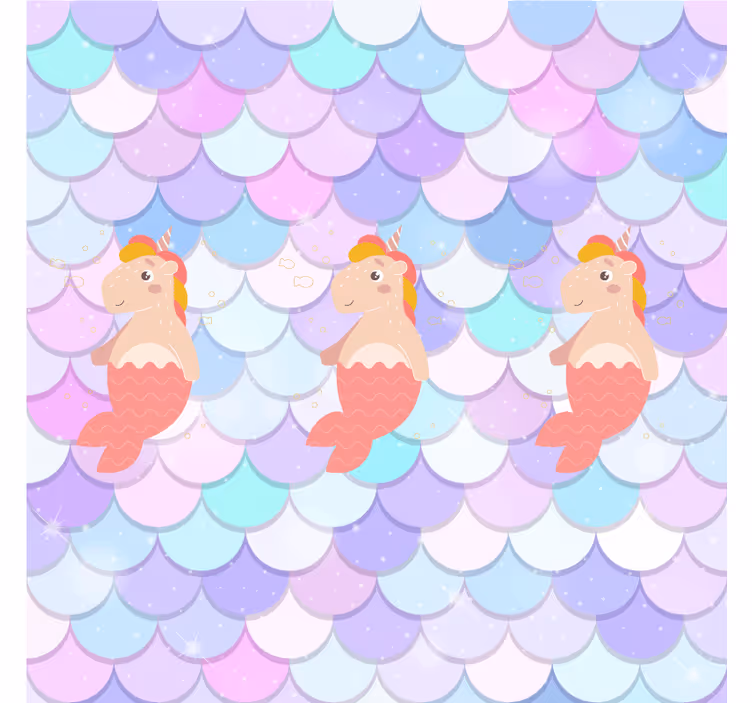 Kids roller blind with unicorn mermaids and scales - TenStickers