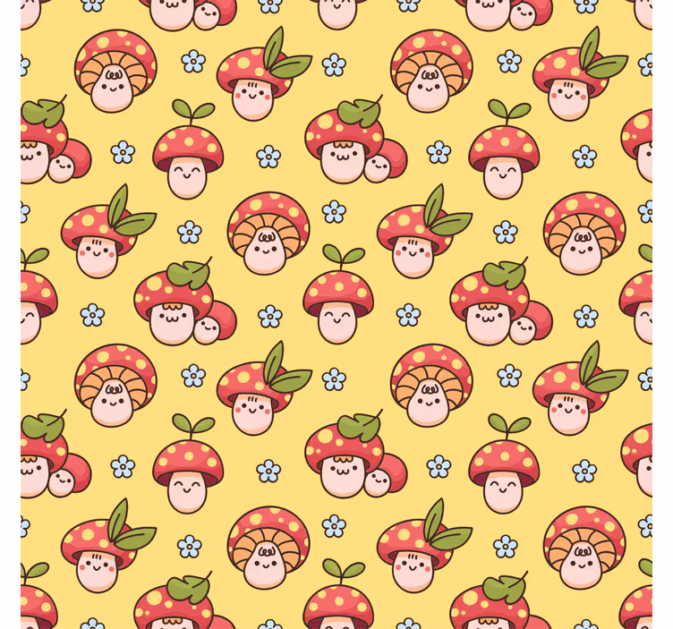 Kids roller blind with cute laughing mushroom design - TenStickers