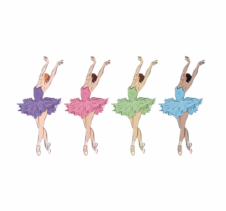 Kids roller blind colorful ballet dancers - TenStickers