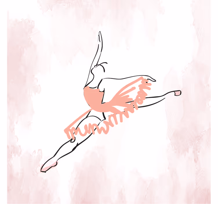 Kids roller blind ballerina dancing line art - TenStickers