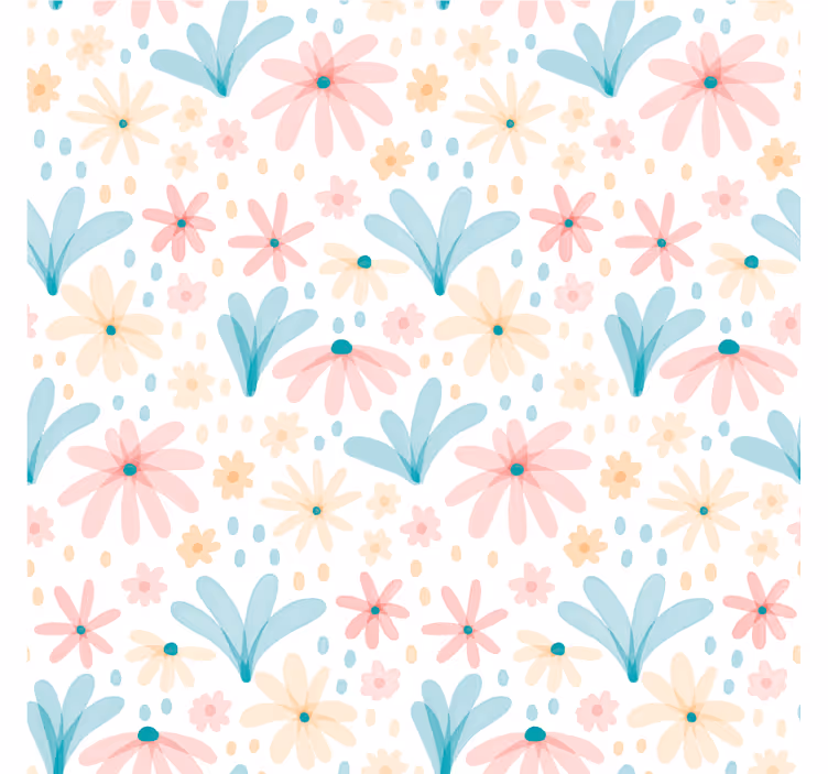 Kids roller blind in pastel flower pattern - TenStickers