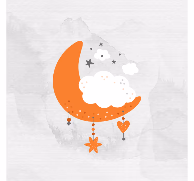 Kids roller blind minimalist moon and clouds - TenStickers