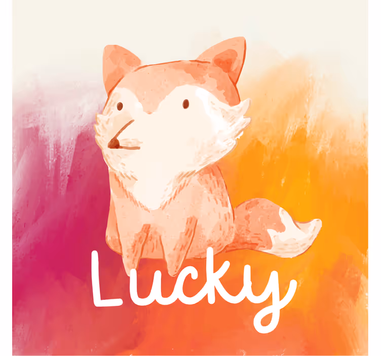 Kids roller blind personalized fox name - TenStickers