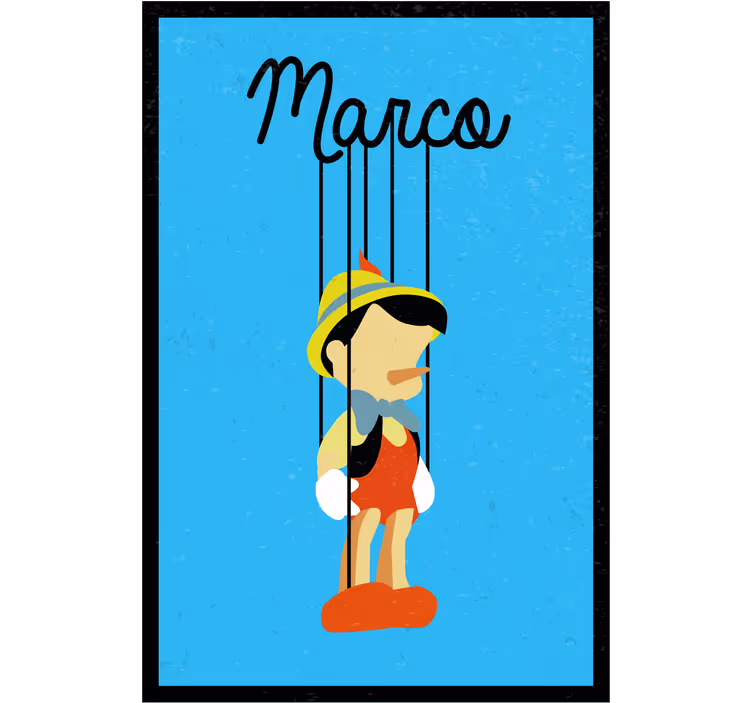 Kids roller blind personalized pinocchio - TenStickers
