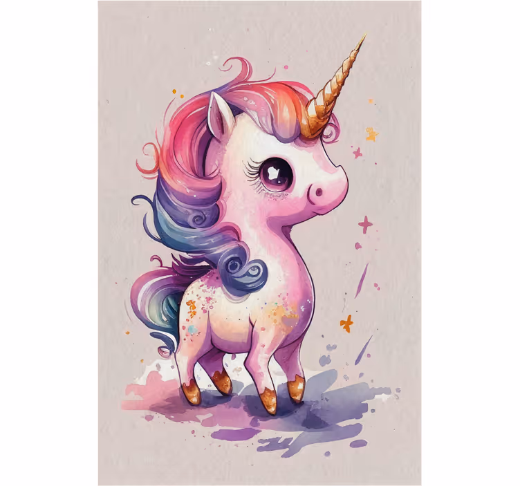 Kids roller blind watercolor unicorn - TenStickers