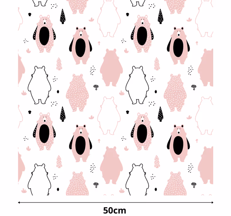 Kids roller blind with pink bears design - TenStickers