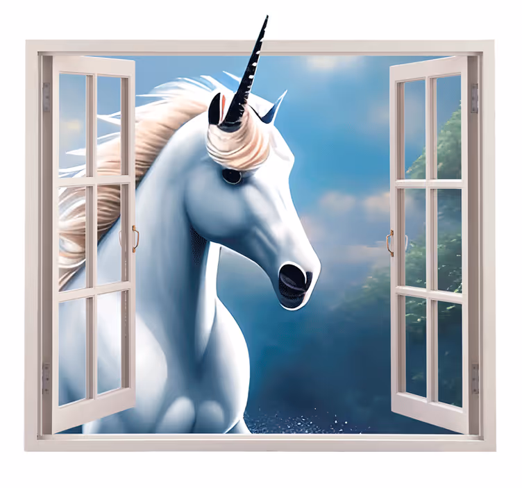 Kids roller blind unicorn window - TenStickers