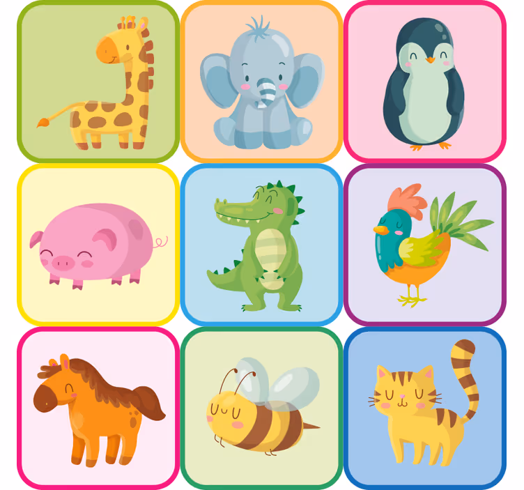 Kids roller blind animal furniture sticker - TenStickers