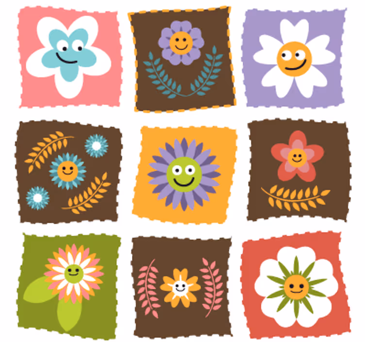 Kids roller blind floral decorative vinyl - TenStickers