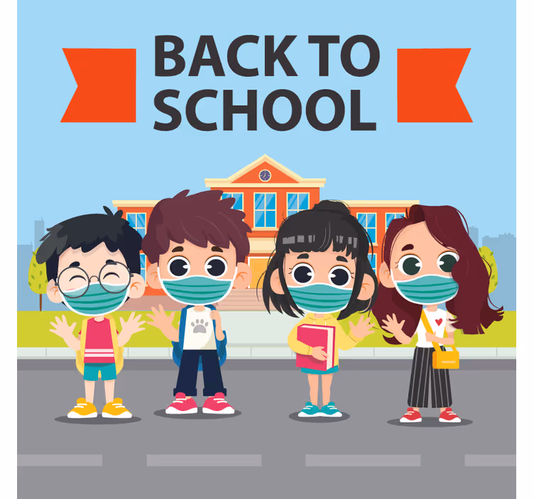 Kids roller blind with charming school design - TenStickers