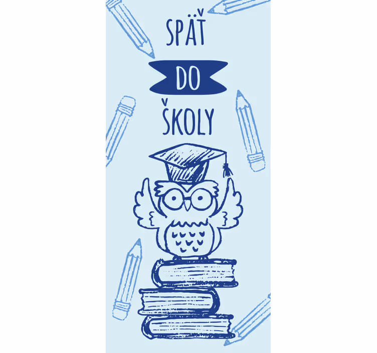 Kids roller blind back to school with owl - TenStickers
