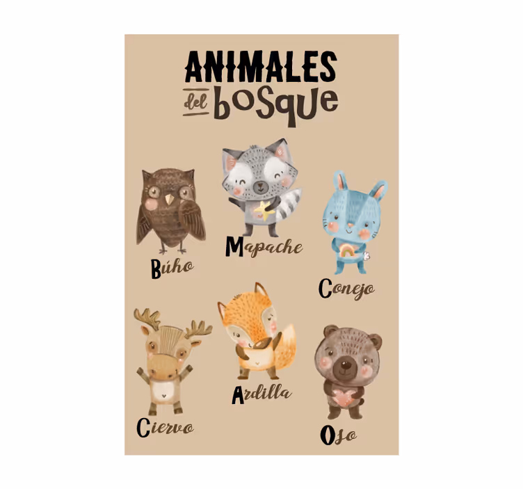 Kids roller blind forest animals - TenStickers