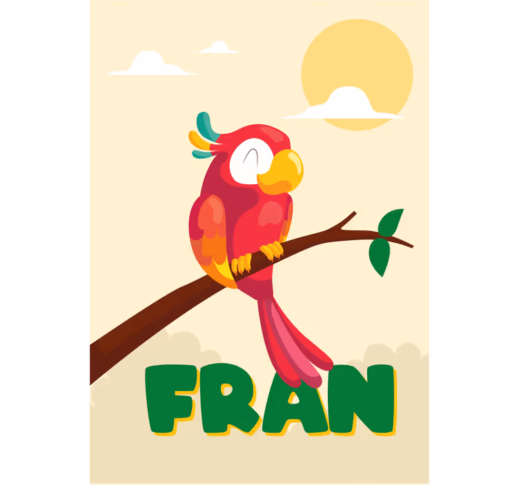 Kids roller blind red parrot personalized design - TenStickers