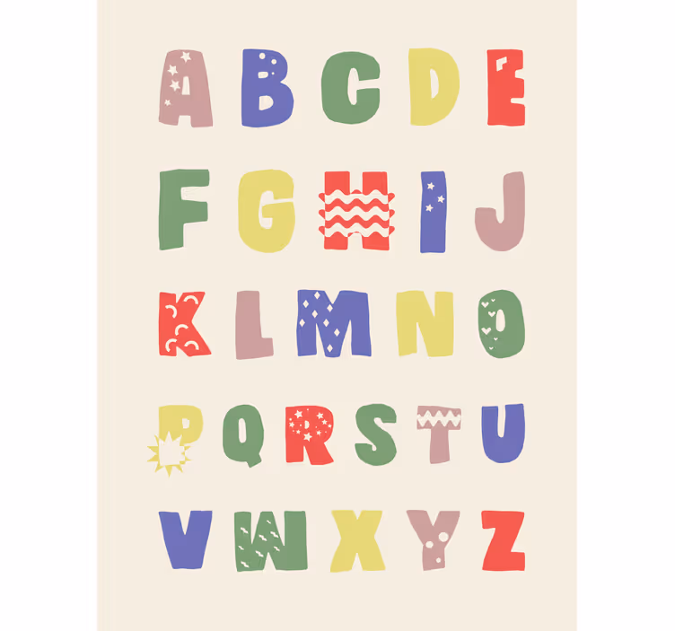 Kids roller blind with geometric alphabet design - TenStickers