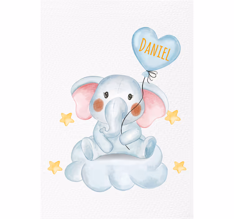 Kids roller blind cute elephant with balloon - TenStickers
