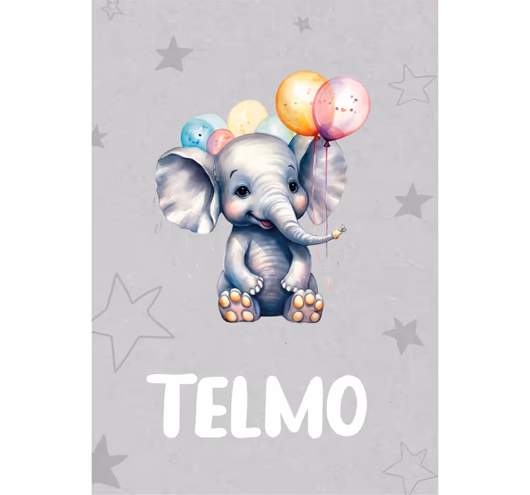 Kids roller blind baby elephant with balloons - TenStickers