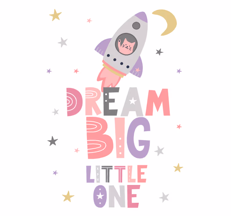 Kids roller blind dream big little one - TenStickers