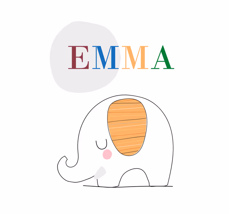 Kids roller blind custom baby elephant design - TenStickers