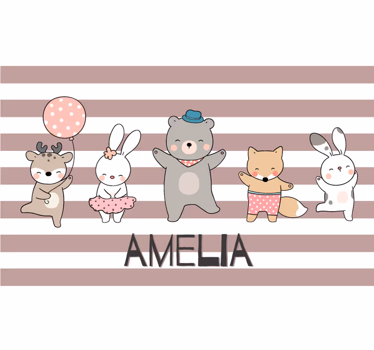 Kids roller blind happy animal draw collection - TenStickers
