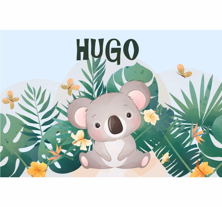 Kids roller blind cute koala for boy with name - TenStickers