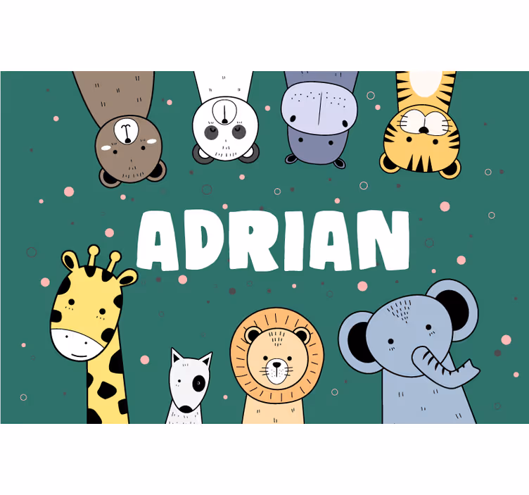 Kids roller blind cute animal cartoon doodle banner - TenStickers