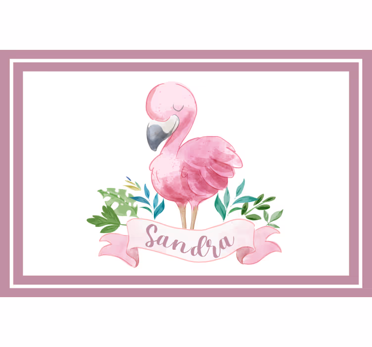 Kids roller blind personalized flamingo placemat - TenStickers