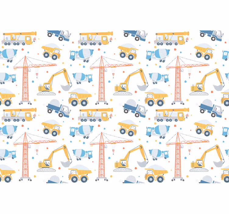 Kids roller blind in pastel construction vehicles - TenStickers