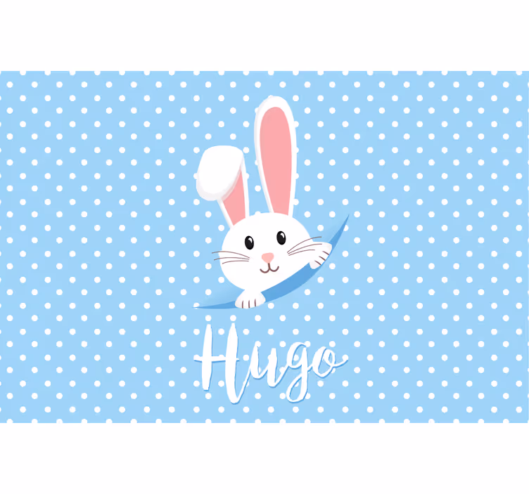 Kids roller blind cute bunny for boy with name - TenStickers