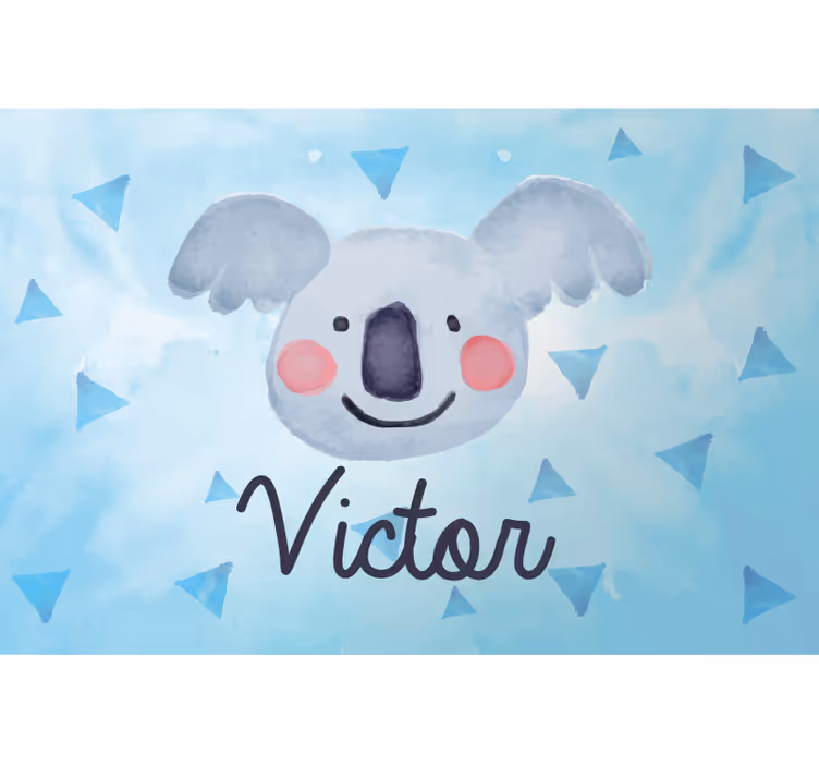 Kids roller blind for kids koala with name - TenStickers